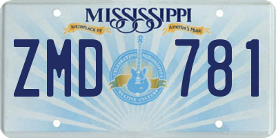 MS license plate ZMD781