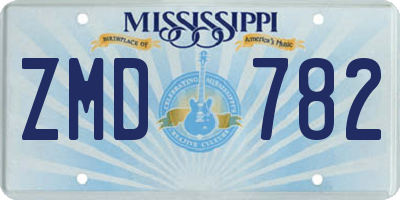 MS license plate ZMD782
