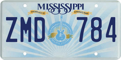 MS license plate ZMD784