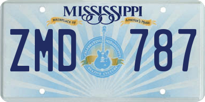 MS license plate ZMD787