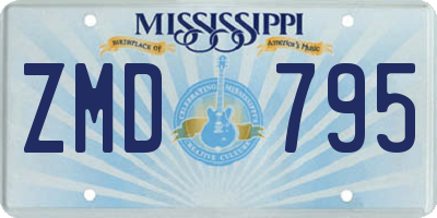 MS license plate ZMD795