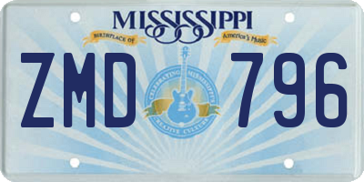 MS license plate ZMD796