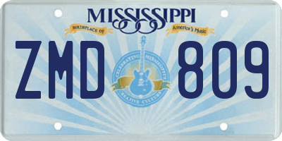 MS license plate ZMD809