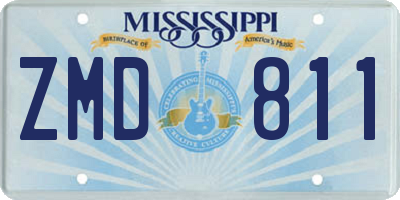 MS license plate ZMD811