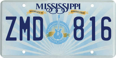 MS license plate ZMD816