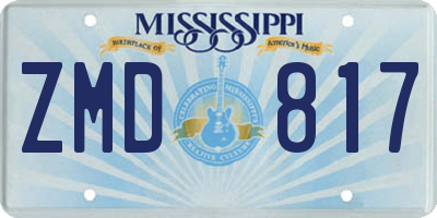 MS license plate ZMD817