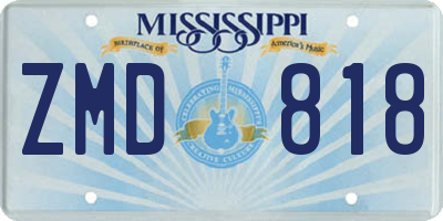 MS license plate ZMD818