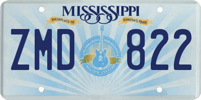 MS license plate ZMD822
