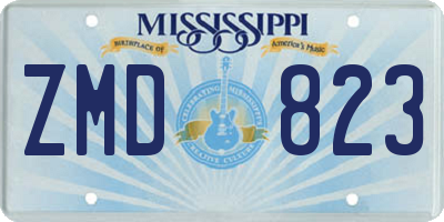MS license plate ZMD823