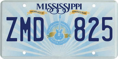 MS license plate ZMD825