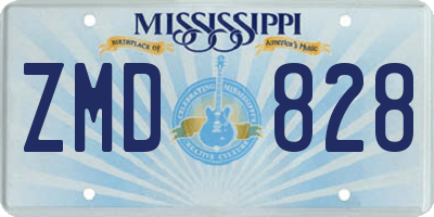 MS license plate ZMD828