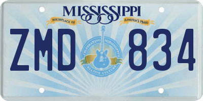 MS license plate ZMD834