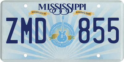 MS license plate ZMD855
