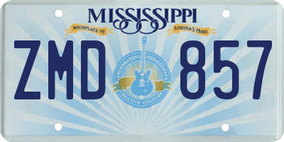 MS license plate ZMD857