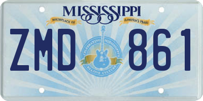 MS license plate ZMD861