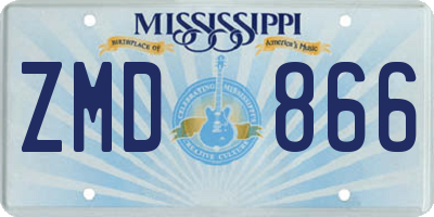 MS license plate ZMD866