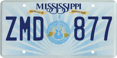 MS license plate ZMD877