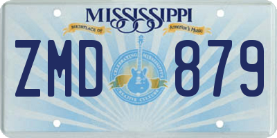 MS license plate ZMD879