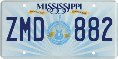 MS license plate ZMD882