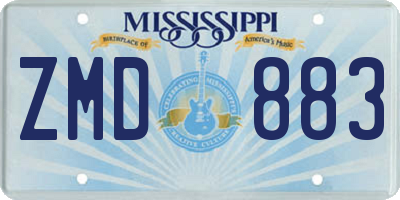 MS license plate ZMD883
