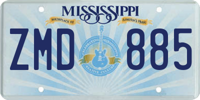 MS license plate ZMD885
