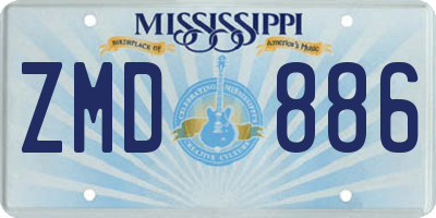 MS license plate ZMD886