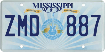 MS license plate ZMD887