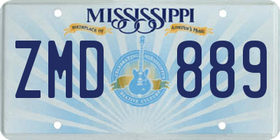 MS license plate ZMD889
