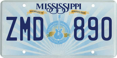 MS license plate ZMD890
