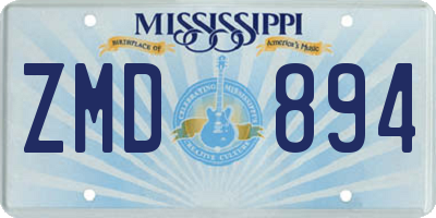 MS license plate ZMD894