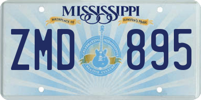 MS license plate ZMD895
