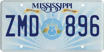 MS license plate ZMD896