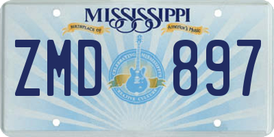 MS license plate ZMD897