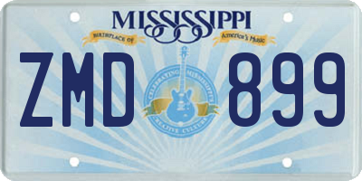 MS license plate ZMD899