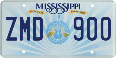 MS license plate ZMD900