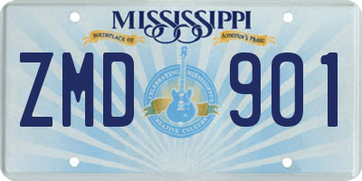 MS license plate ZMD901