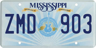 MS license plate ZMD903