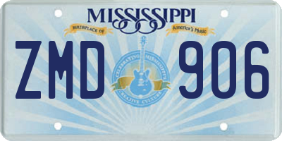 MS license plate ZMD906