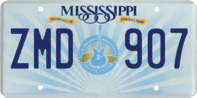 MS license plate ZMD907