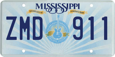 MS license plate ZMD911