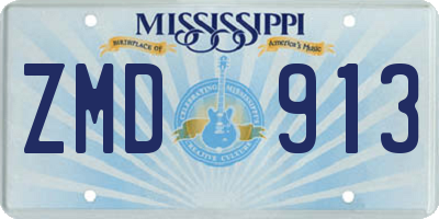 MS license plate ZMD913