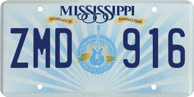 MS license plate ZMD916