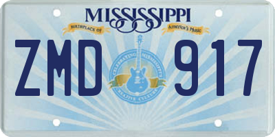 MS license plate ZMD917