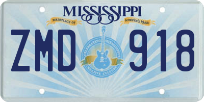 MS license plate ZMD918