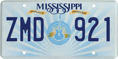 MS license plate ZMD921