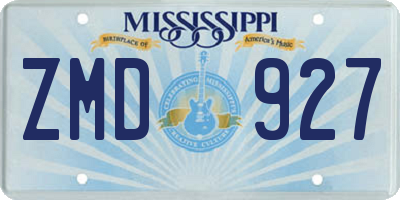 MS license plate ZMD927