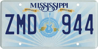MS license plate ZMD944