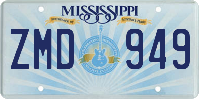 MS license plate ZMD949