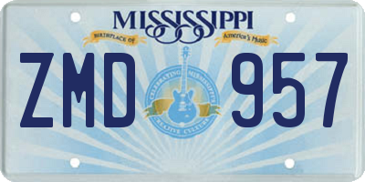 MS license plate ZMD957