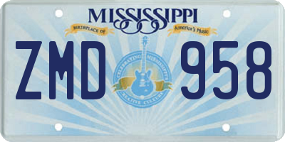 MS license plate ZMD958